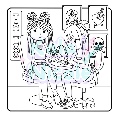 Girl Dayz™ Digital Coloring Book (Instant Download)